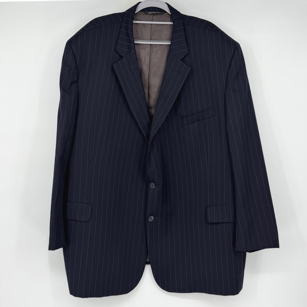 Jack Victor Rochester Mens 54R Navy Blue Pinstripe 100% Wool Suit Jacket Canada